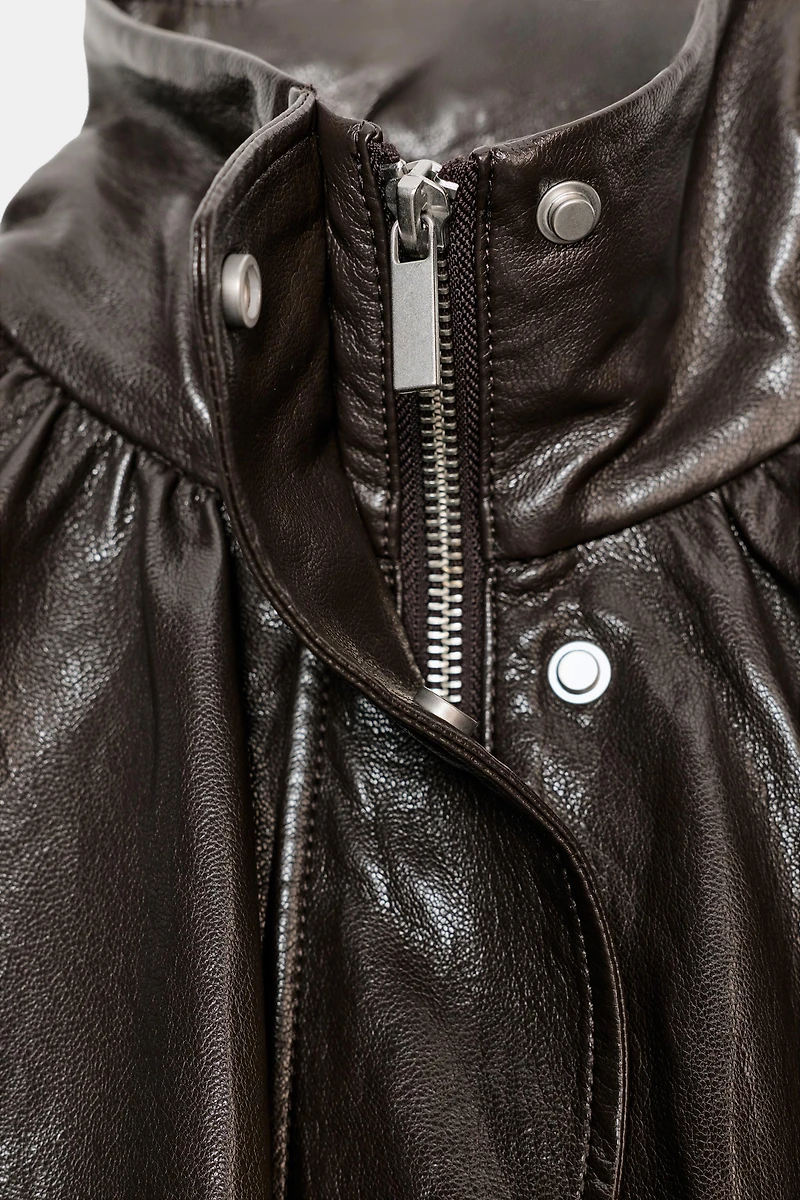 ZW COLLECTION FAUX LEATHER BOMBER JACKET