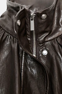 ZW COLLECTION FAUX LEATHER BOMBER JACKET