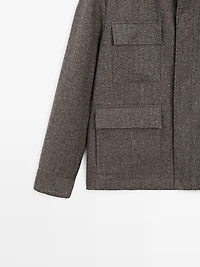 Veste à chevrons en laine mélangée