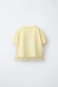 FRINGE FLOWER SEQUIN T-SHIRT
