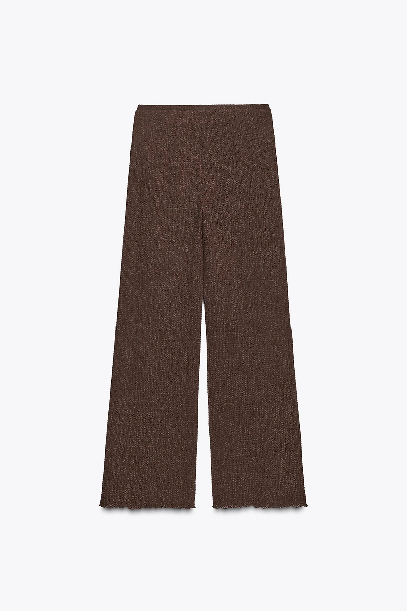 TEXTURED STRAIGHT LEG PANTS