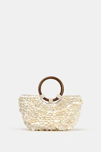 FAUX MOTHER-OF-PEARL APPLIQUÉ BAG