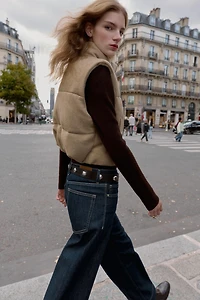 SHORT KNIT QUILTED VEST