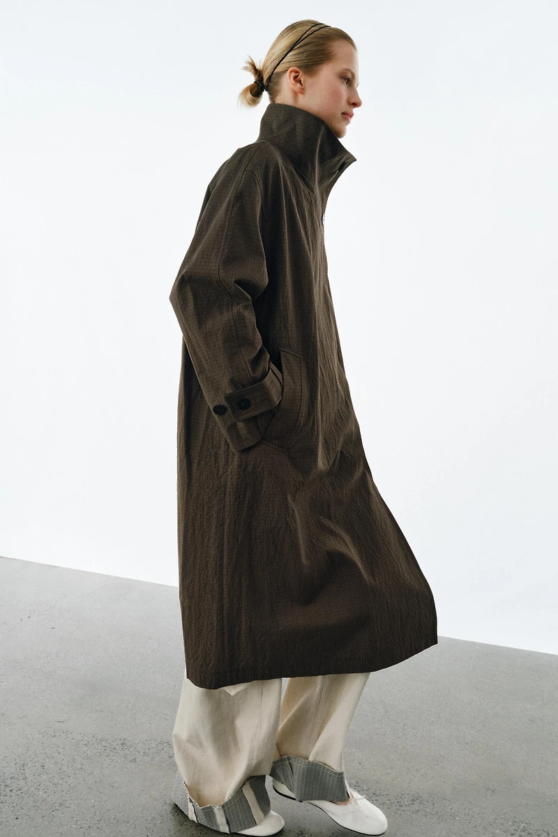ZW PLAID OVERSIZED TRENCH COAT