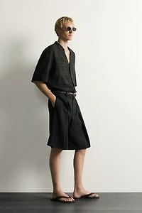 SEMI-SHEER CHECK JACQUARD SHIRT