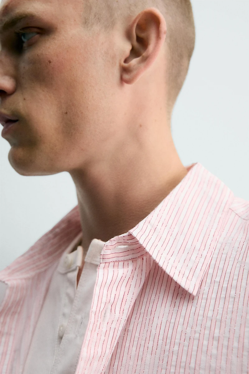STRIPED TEXTURED JACQUARD SHIRT