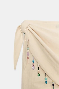 BEADED PAREO SKIRT