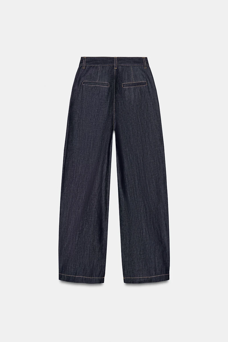 ZW COLLECTION HIGH WAISTED BALLOON PLEATED JEANS