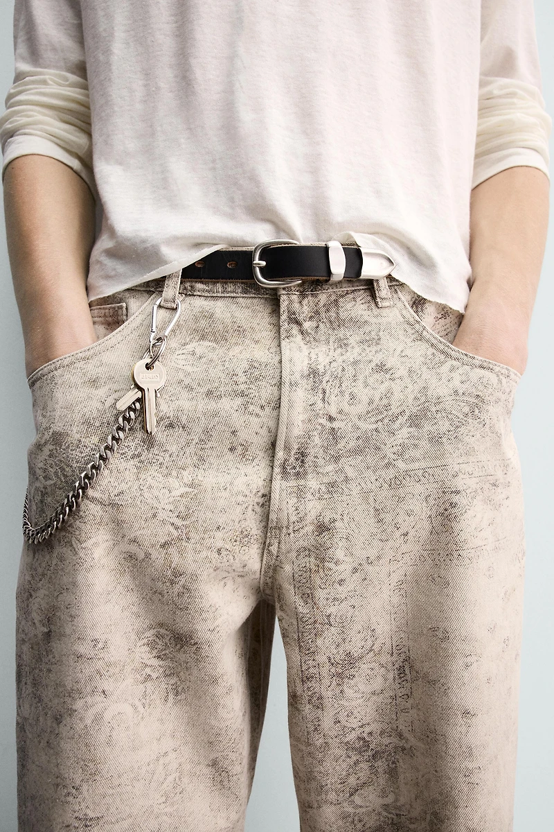 ABSTRACT PRINT BAGGY FIT PANTS