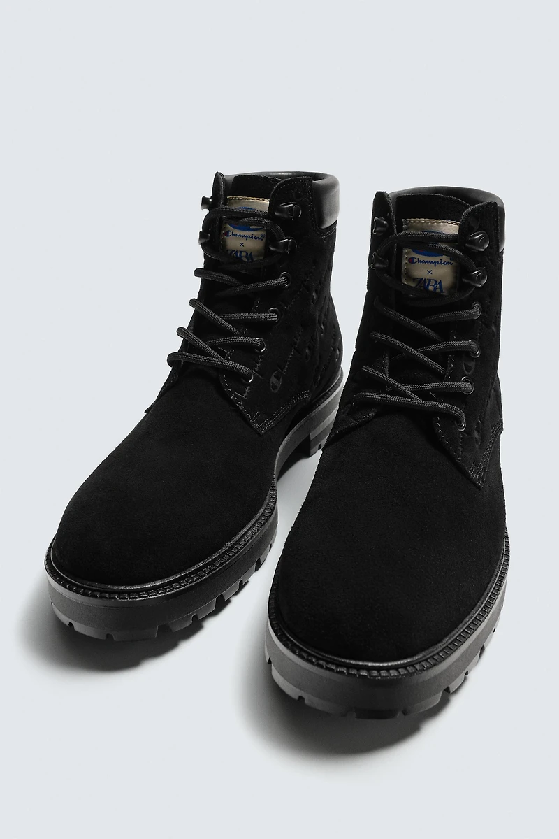 BOTTES EN CUIR AVEC LACETS CHAMPION ® X ZARA