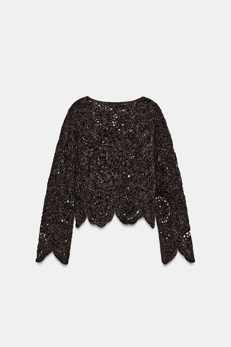 CROCHET LONG SLEEVE TOP