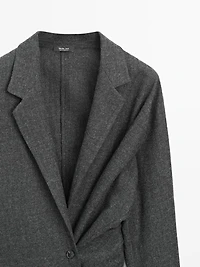 Textured 100% wool overshirt