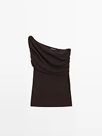 Asymmetric top with draped neckline