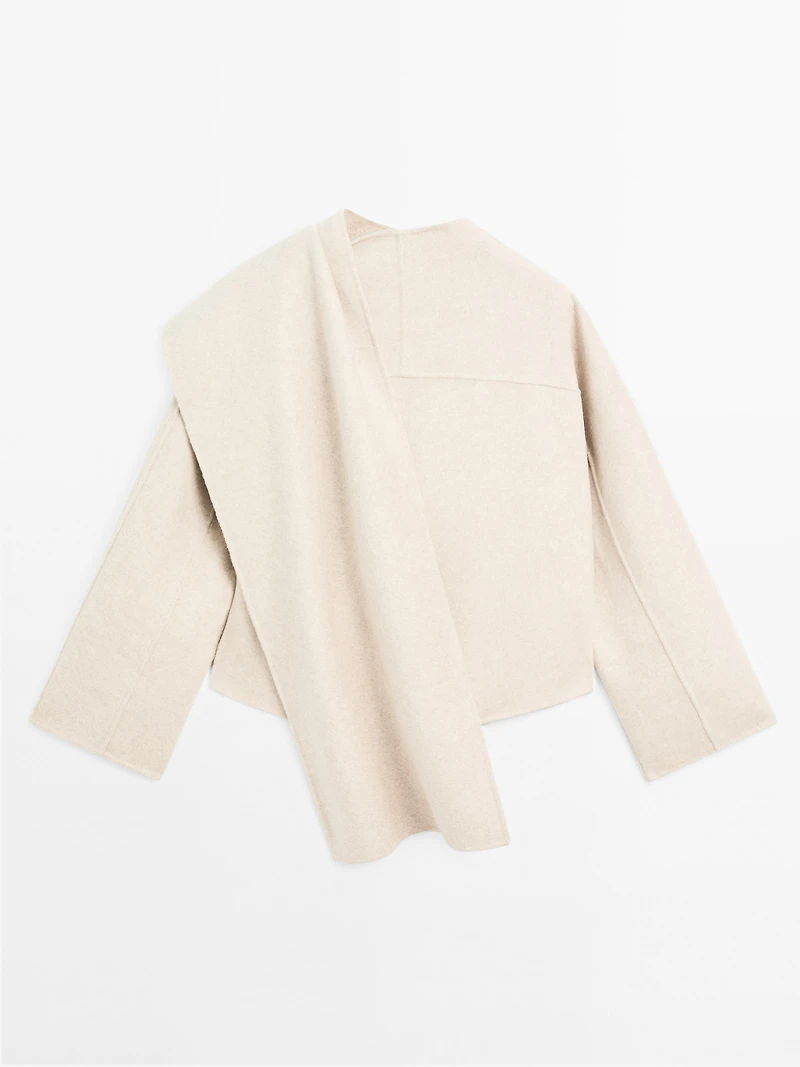 Short coat with scarf detail