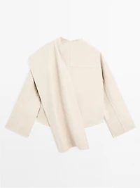 Short coat with scarf detail