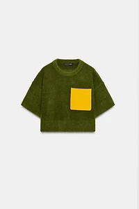 SHORT SLEEVE KNIT SWEATER
