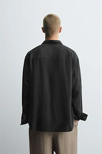 LINEN - VISCOSE TIE SHIRT