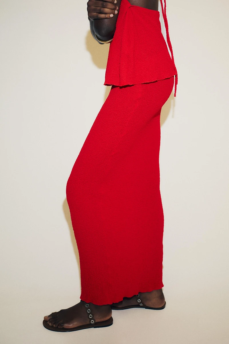 TEXTURED LONG SKIRT