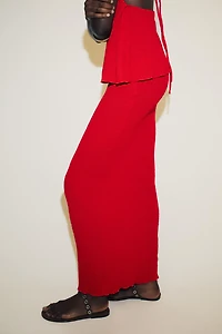 TEXTURED LONG SKIRT