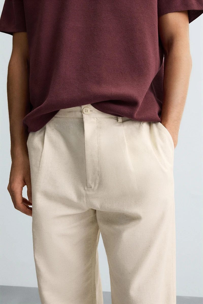PANTALON COTON - LIN PLIS