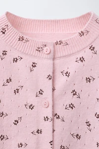 GILET EN MAILLE À FLEURS