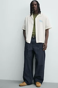 RELAXED FIT LYOCELL - COTTON PRINTED SHIRT