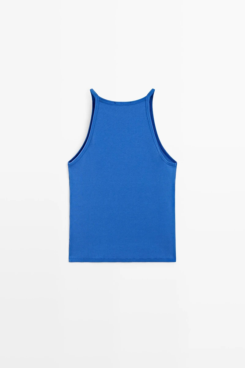 Cotton blend halter top