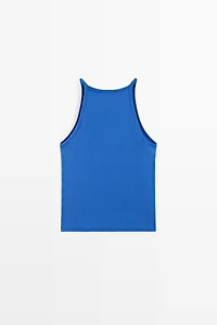 Cotton blend halter top