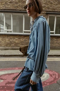 OVERSIZED FLOWY DENIM SHIRT