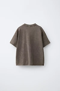 WASHED EFFECT KNIT T-SHIRT