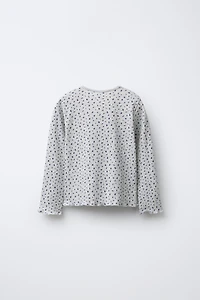 T-SHIRT CÔTELÉ FLEURS PIÈCE VELOURS BOUCLÉ ANIMAL
