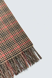 PLAID FRINGE SCARF