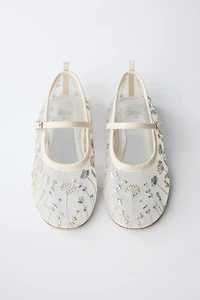 EMBROIDERED BALLET FLATS