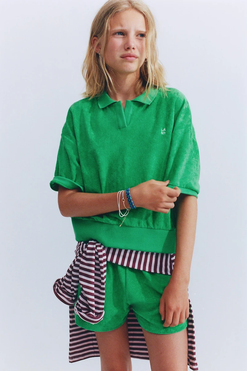 TERRY CLOTH POLO AND BERMUDA SET