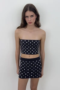 STUDDED MINI SKIRT