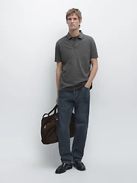 Short sleeve cotton polo shirt