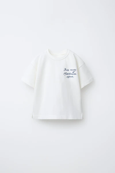 EMBROIDERED TEXT T-SHIRT