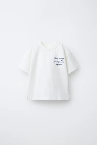 EMBROIDERED TEXT T-SHIRT