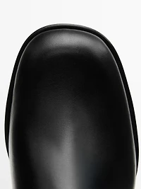 Bottines plates cuir