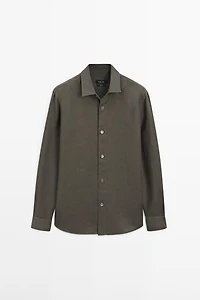 Regular fit 100% heavy linen shirt