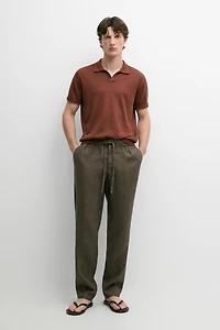 100% linen jogger fit trousers