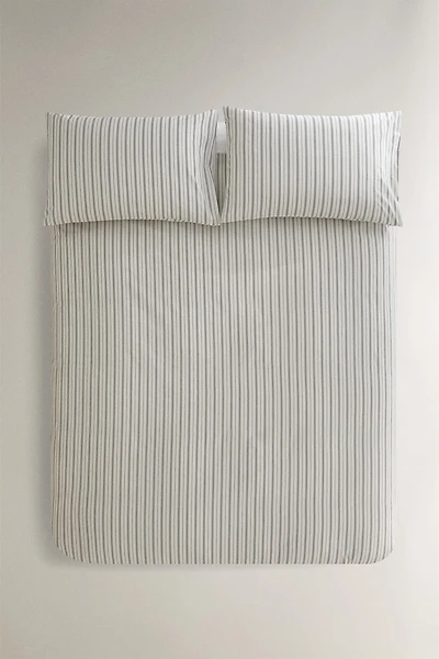 STRIPED PERCALE DUVET COVER