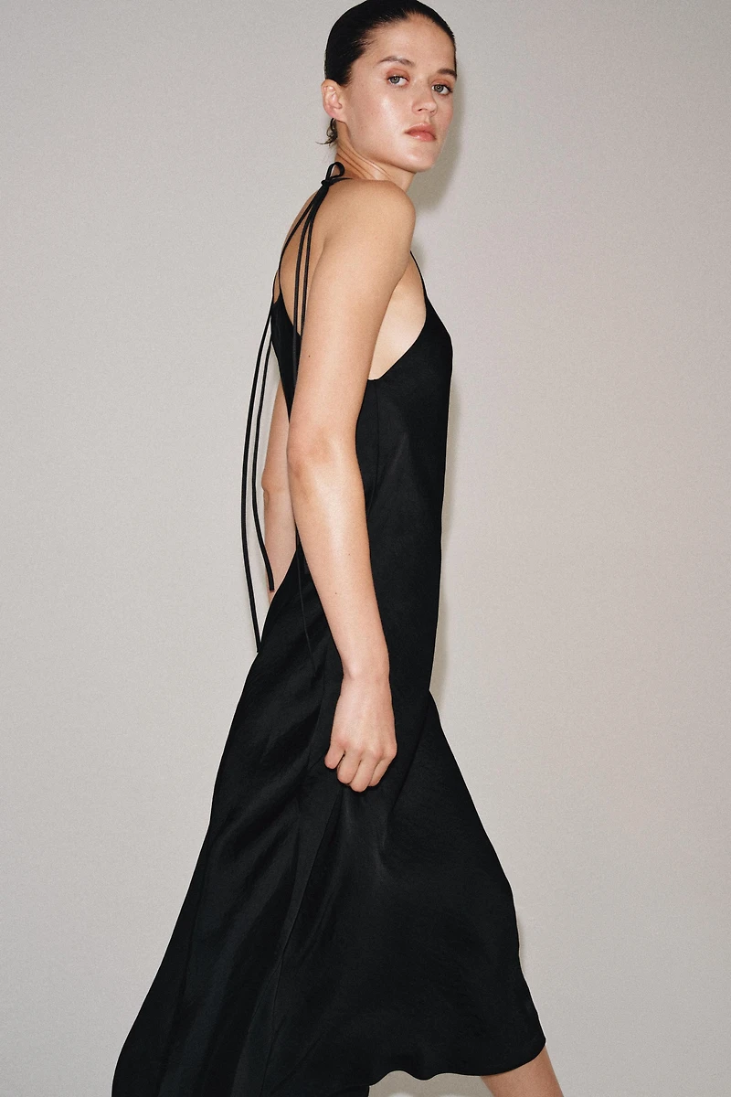 ZW COLLECTION SATIN EFFECT HALTER DRESS