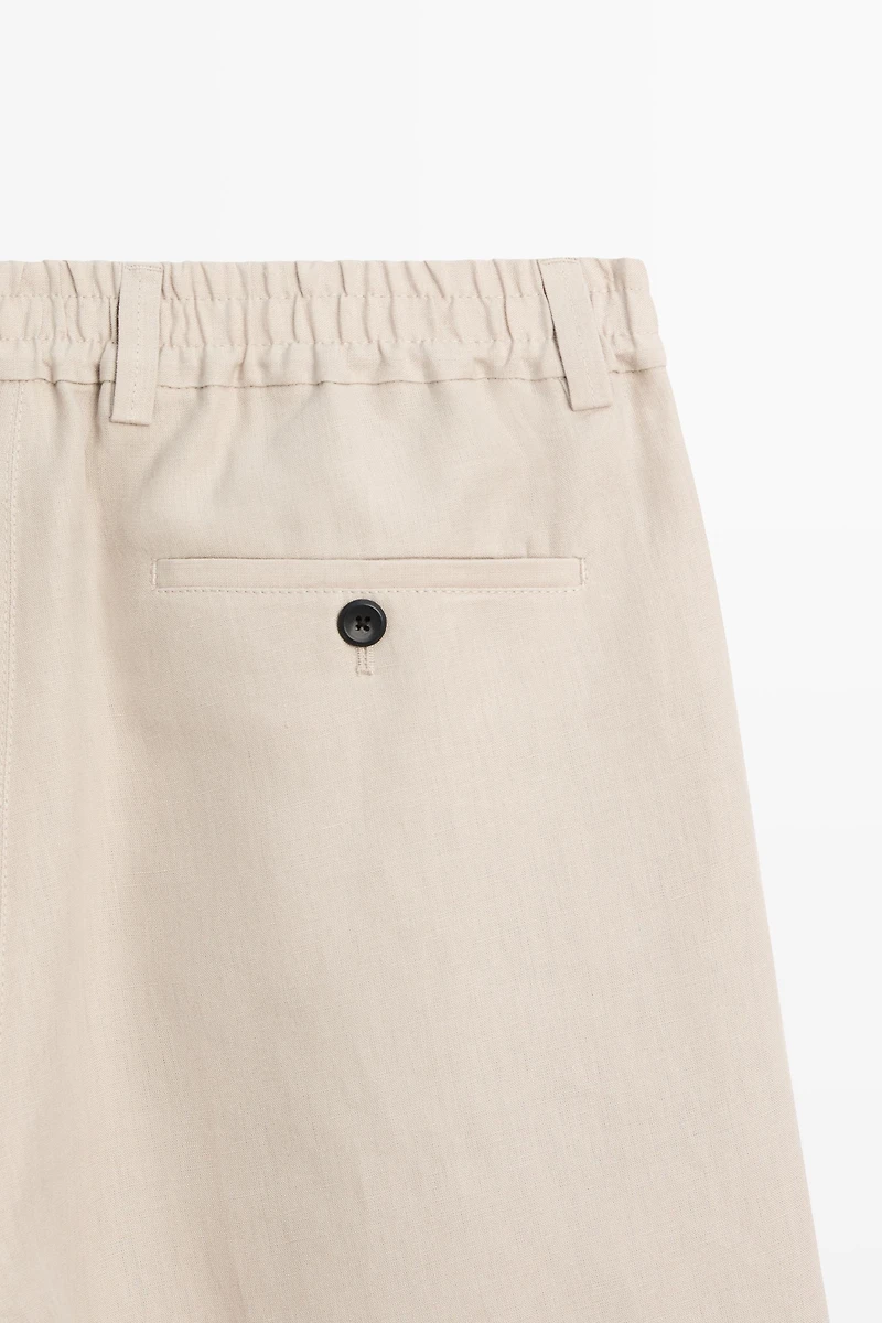 100% linen short Bermuda shorts