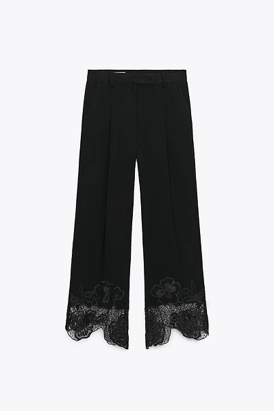 EMBROIDERED HEM CULOTTES
