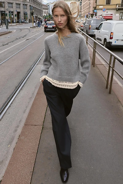 COMBINATION KNIT SWEATER