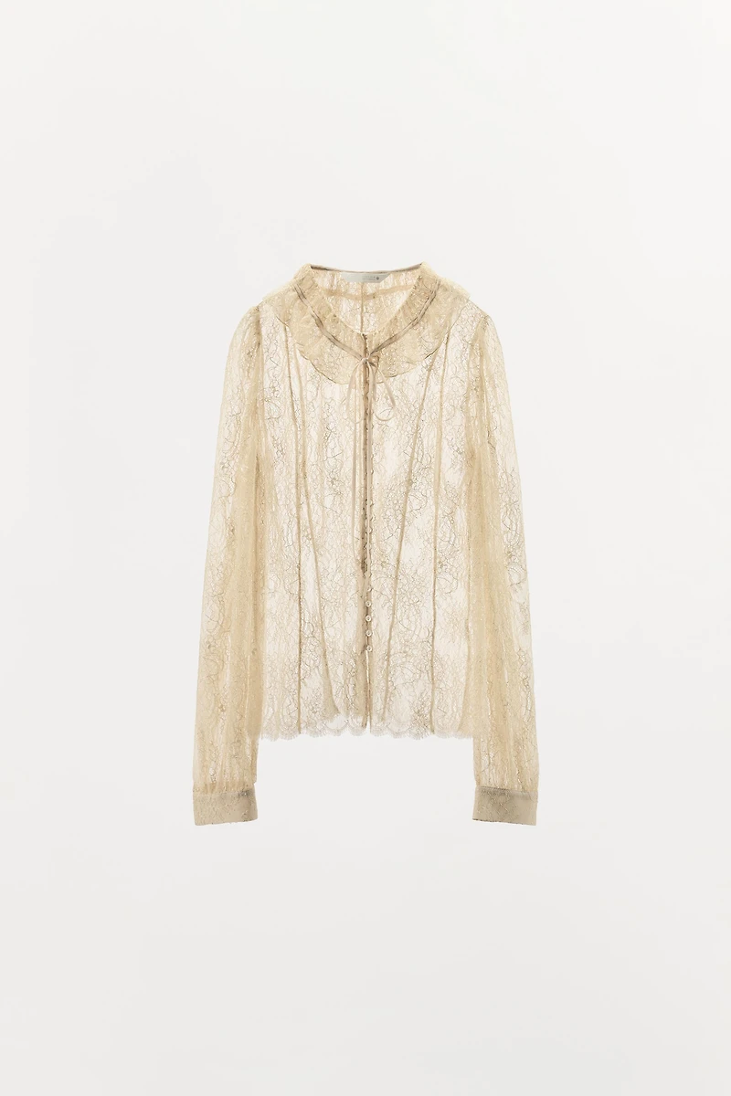 LACE BUTTON SHIRT ZW COLLECTION LIMITED EDITION