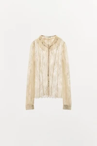 LACE BUTTON SHIRT ZW COLLECTION LIMITED EDITION
