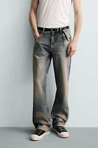 JEAN FLARE FIT DÉLAVÉ TACHES