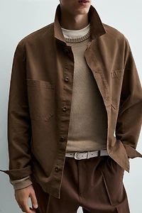 REGULAR FIT CANVAS OVERSHIRT